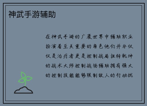 神武手游辅助